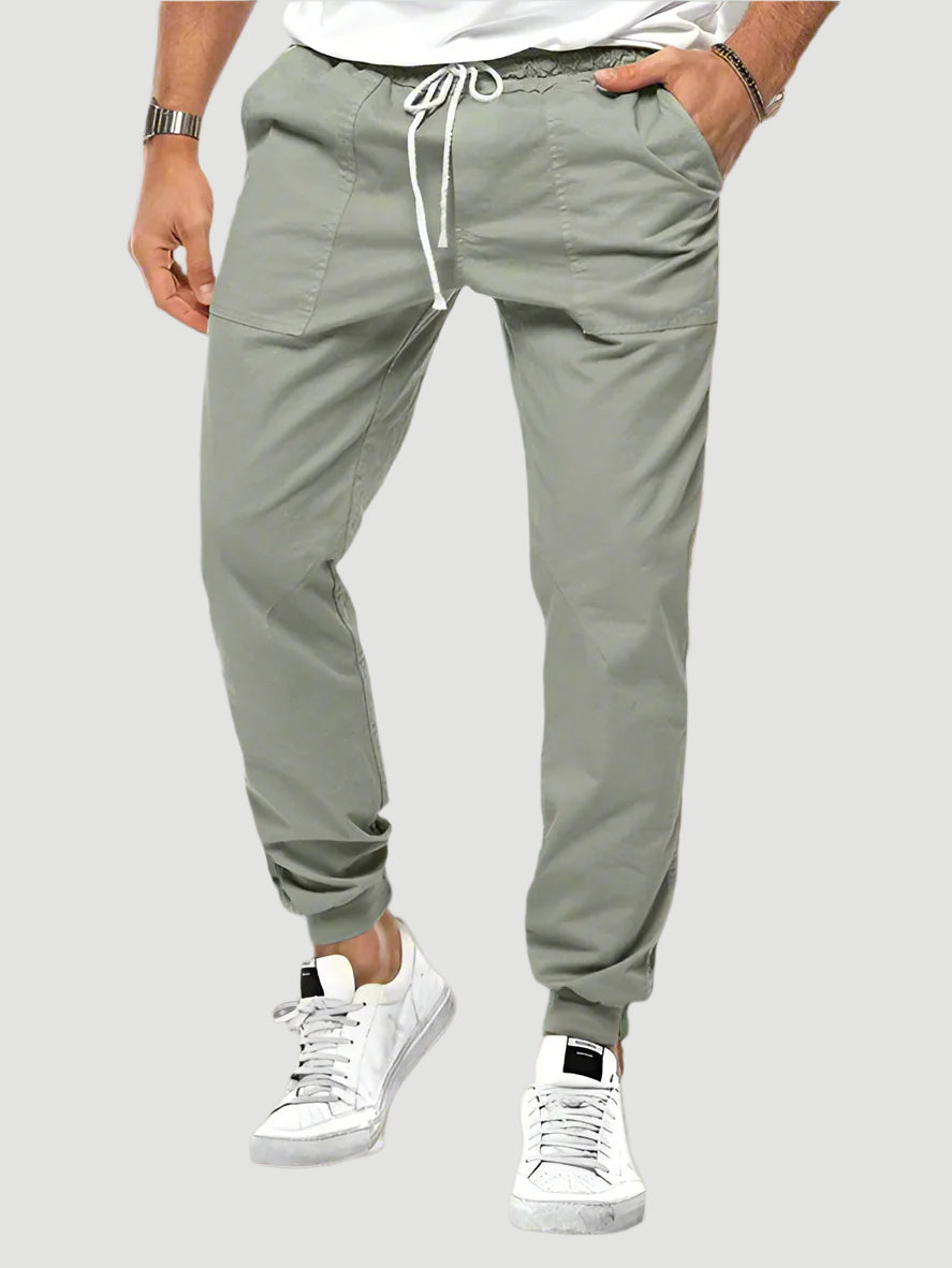Men’s Tapered Fit Jogger Trousers | Elastic Waist with Adjustable Drawstring